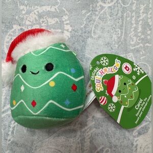 Squishmallows Carol the Christmas Tree with Santa Hat dog toy NWT